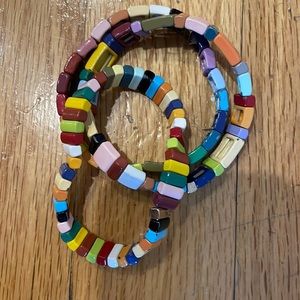 Rosie Assoulin set of three rainbow bracelets